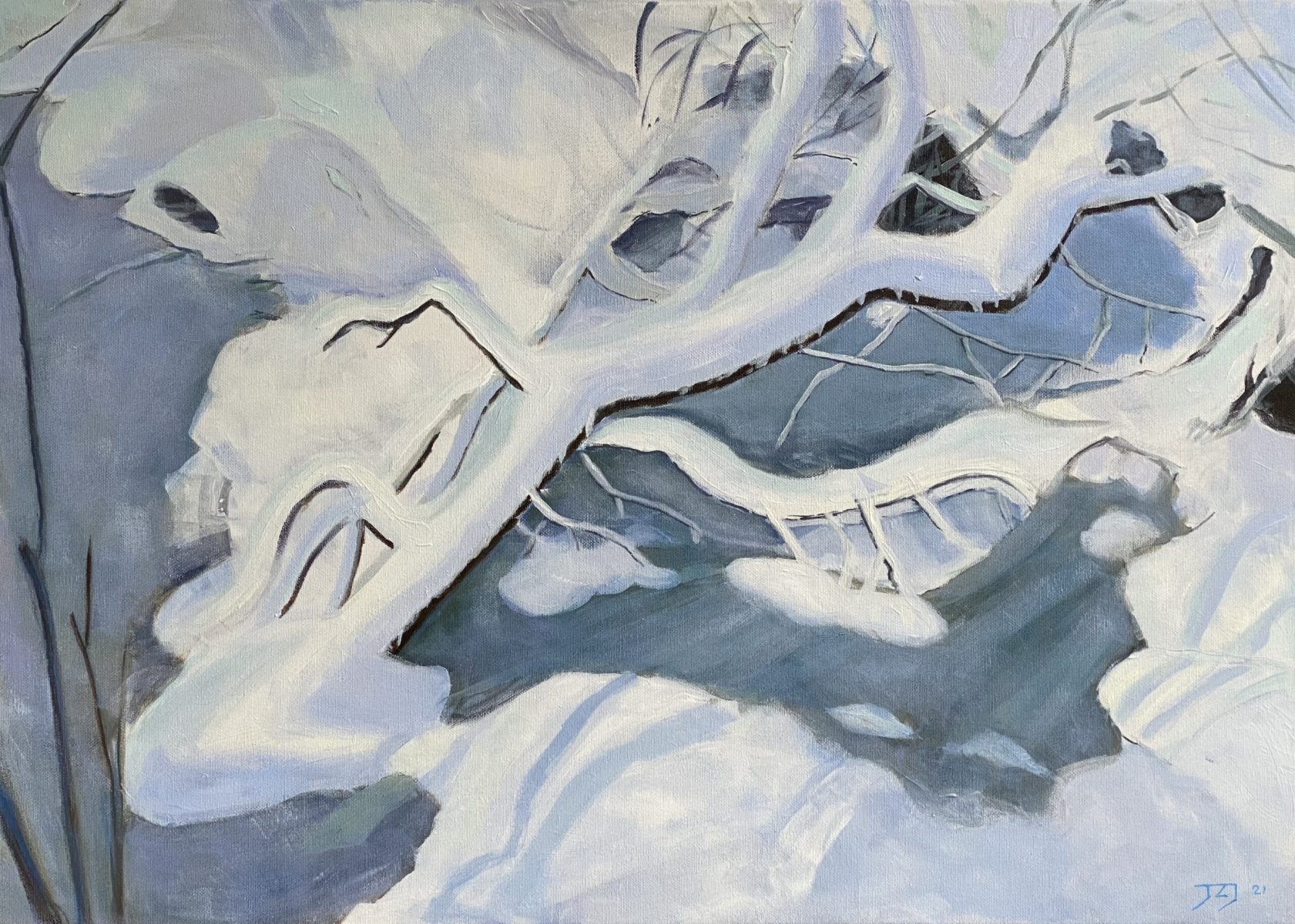 Winter, acryl op doek, 50x70 cm
