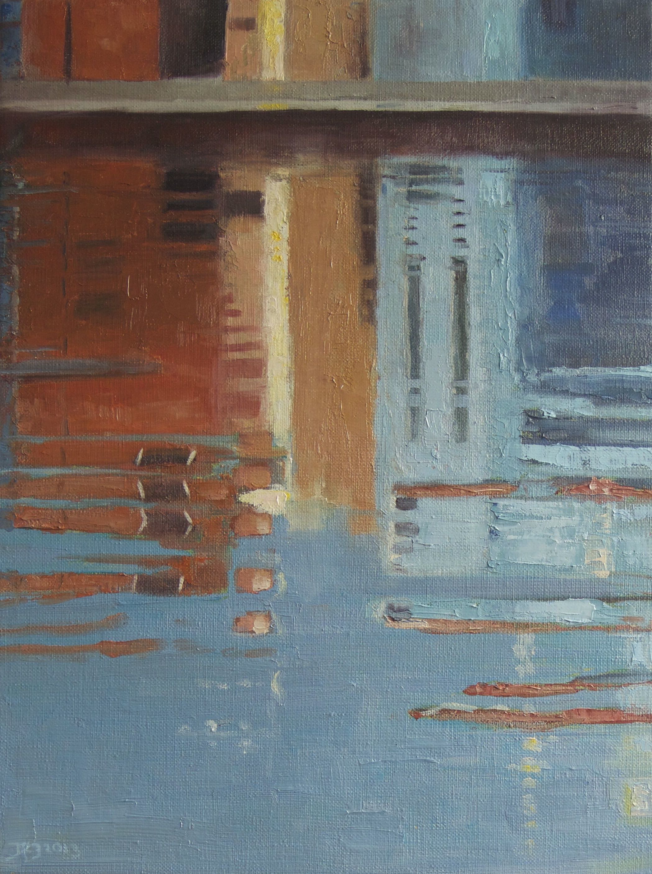 Burano, weerspiegeling, 40/30 cm, olieverf op doek